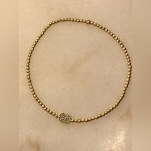 KAREN LAZAR 2mm signature bracelet in Yellow Gold with White Gold Diamond Bean